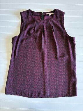Banana republic Sleeveless Patterned Shell Top - Plum